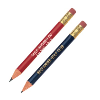 Note: The round Golf pencils with eraser are available for $0.04 more.
